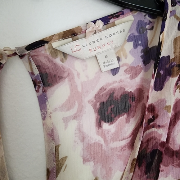 LC Lauren Conrad Runway Collection Purple Floral Peasant Maxi Dress - Picture 3 of 8